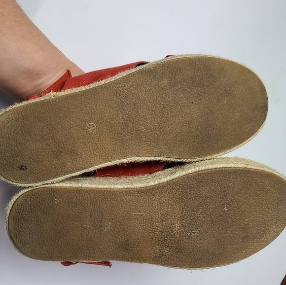 Ann Tylor LOFT Espadrille Wedge Slingback Platform Sandals Red Women’s Size 7.5 - Picture 7 of 9